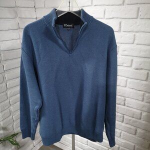 Putorti Men's Size XL Blue Made in Canada 1/4 Zip Sweater